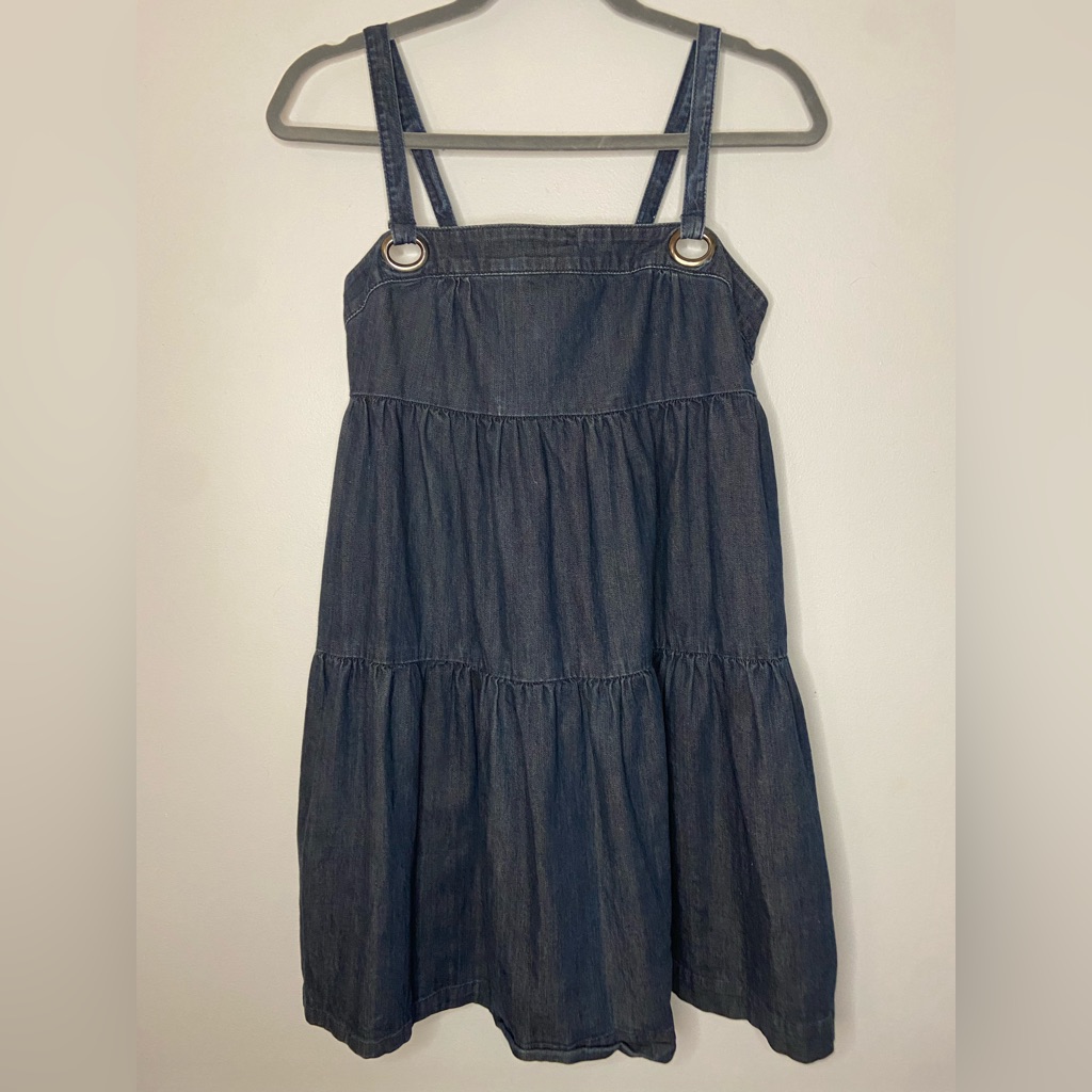 7 For All Man Kind Denim Ruffle Dress Size S